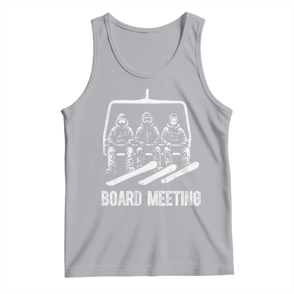 Funny Snowboarding Board Meeting Tank Top Chairlift Snowboarders Powder Junkies TS02 Athletic Heather Print Your Wear