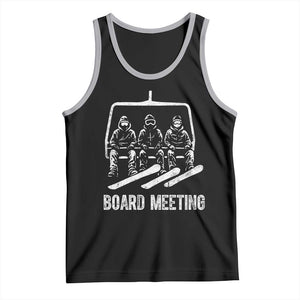 Funny Snowboarding Board Meeting Tank Top Chairlift Snowboarders Powder Junkies TS02 Black Athletic Heather Print Your Wear
