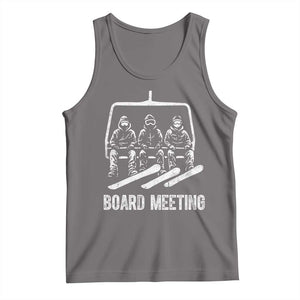 Funny Snowboarding Board Meeting Tank Top Chairlift Snowboarders Powder Junkies TS02 Deep Heather Print Your Wear