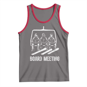 Funny Snowboarding Board Meeting Tank Top Chairlift Snowboarders Powder Junkies TS02 Deep Heather Red Print Your Wear