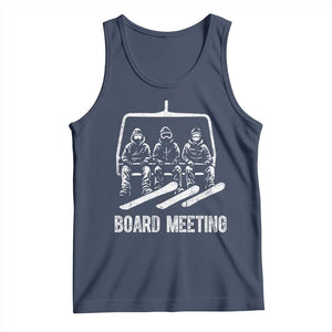 Funny Snowboarding Board Meeting Tank Top Chairlift Snowboarders Powder Junkies TS02 Navy Print Your Wear