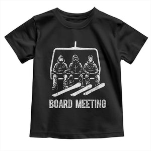 Funny Snowboarding Board Meeting Toddler T Shirt Chairlift Snowboarders Powder Junkies TS02 Black Print Your Wear