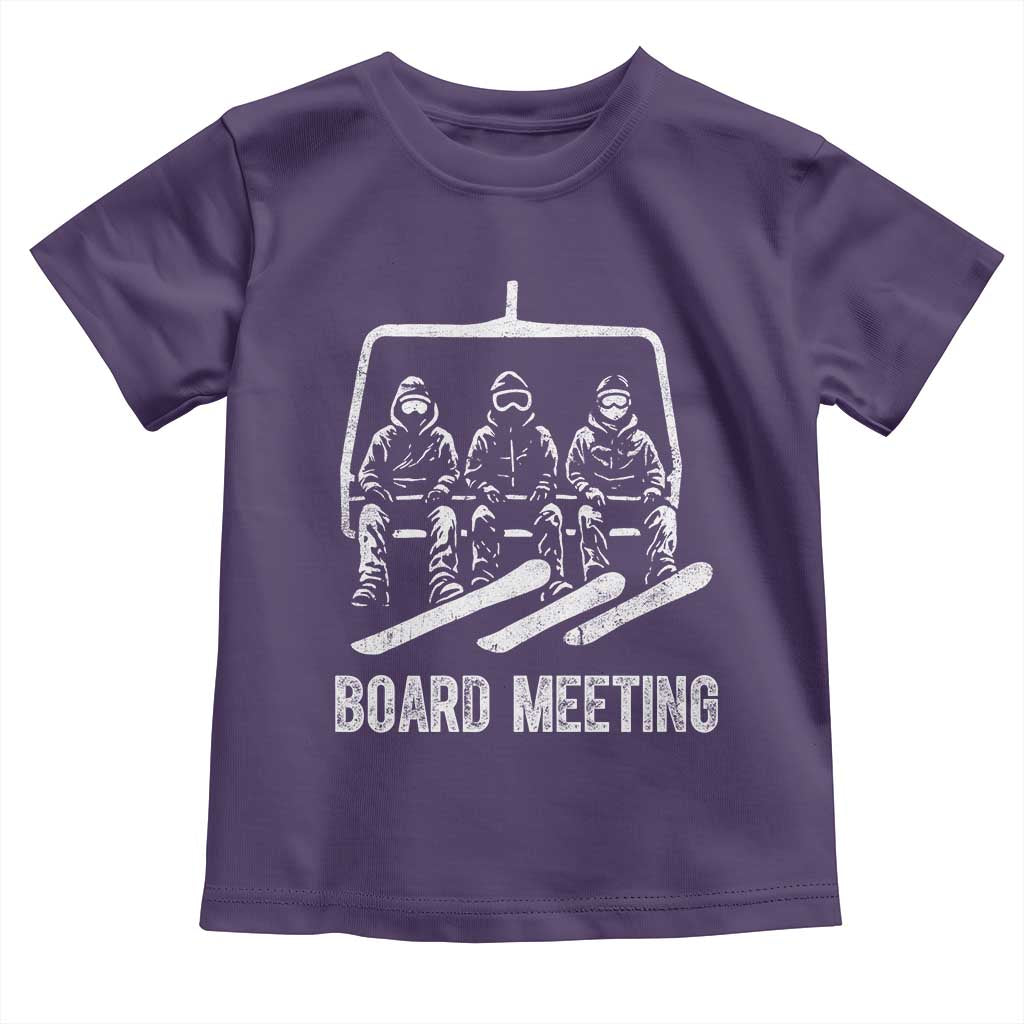 Funny Snowboarding Board Meeting Toddler T Shirt Chairlift Snowboarders Powder Junkies TS02 Purple Print Your Wear