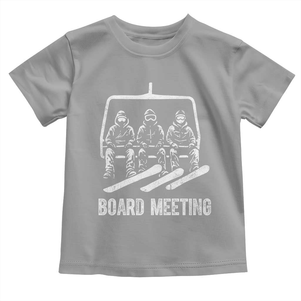 Funny Snowboarding Board Meeting Toddler T Shirt Chairlift Snowboarders Powder Junkies TS02 Sport Gray Print Your Wear