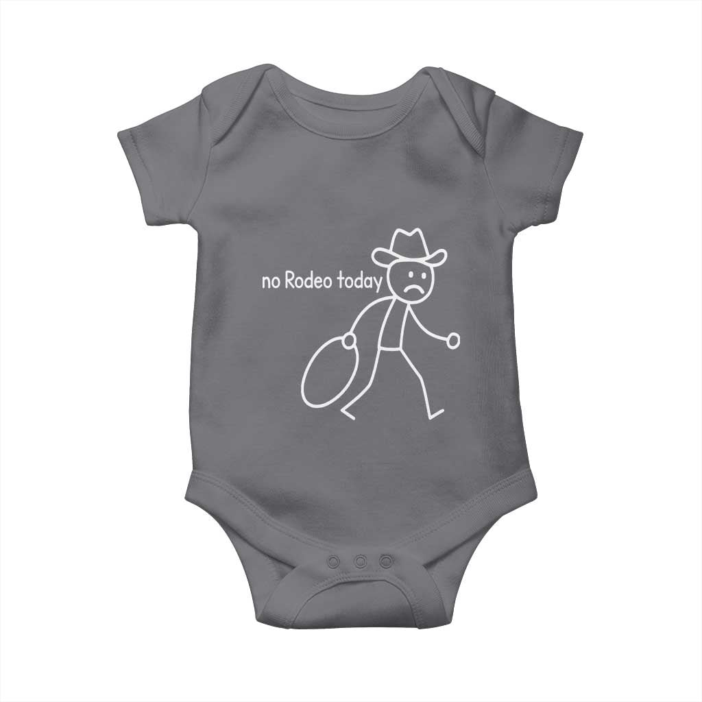 No Rodeo Today Sad Cowboy Stick Figure Meme Baby Onesie Funny Yeehaw Depression TS02 Charcoal Print Your Wear