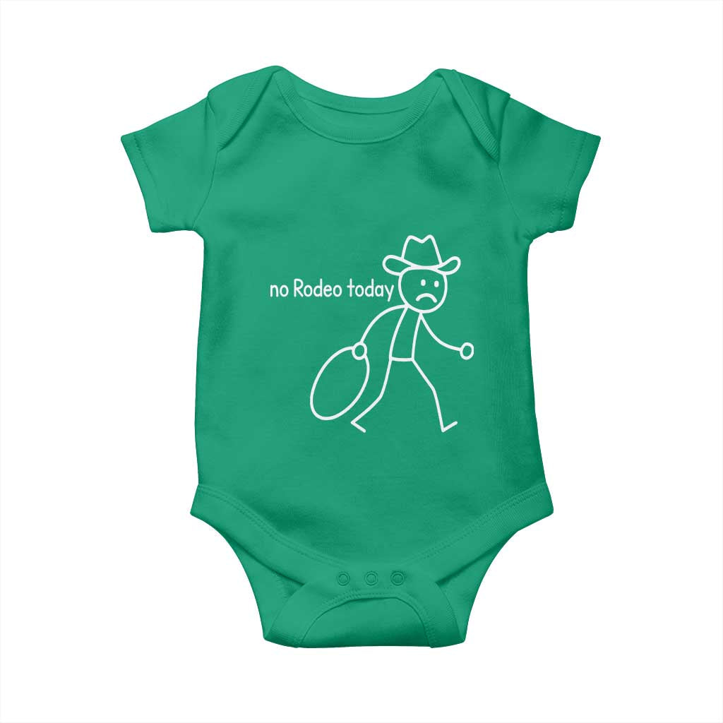 No Rodeo Today Sad Cowboy Stick Figure Meme Baby Onesie Funny Yeehaw Depression TS02 Irish Green Print Your Wear