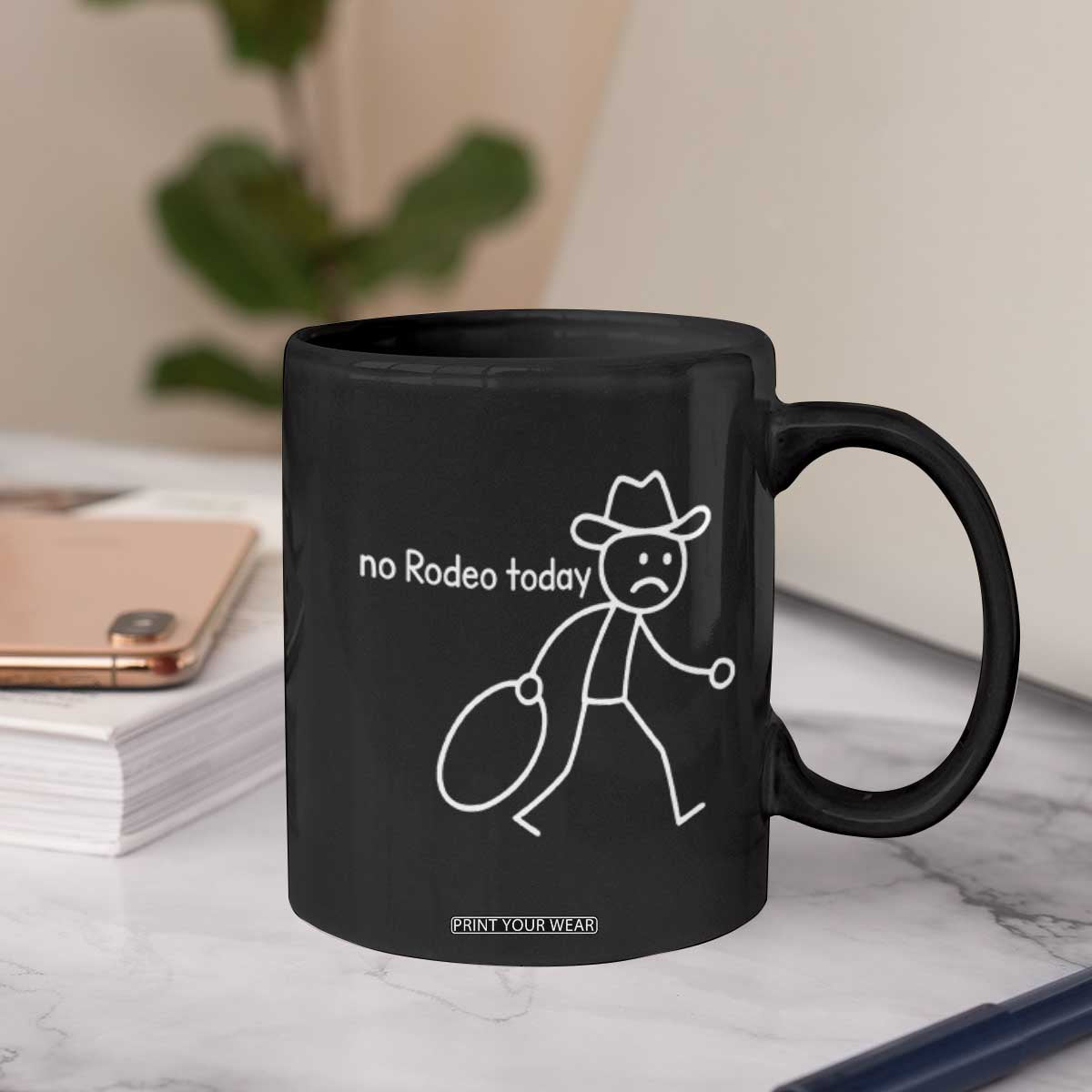 No Rodeo Today Sad Cowboy Stick Figure Meme Coffee Mug Funny Yeehaw Depression TS02 Print Your Wear
