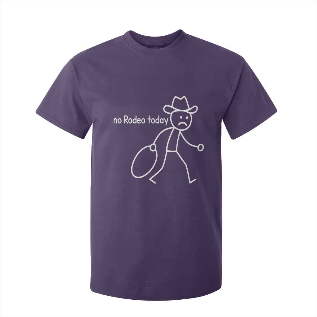 No Rodeo Today Sad Cowboy Stick Figure Meme T Shirt For Kid Funny Yeehaw Depression TS02 Purple Print Your Wear