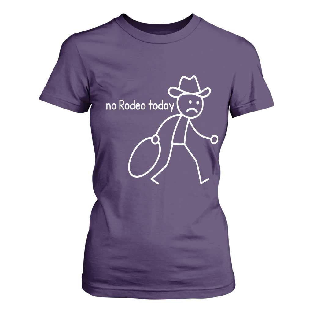 No Rodeo Today Sad Cowboy Stick Figure Meme T Shirt For Women Funny Yeehaw Depression TS02 Purple Print Your Wear