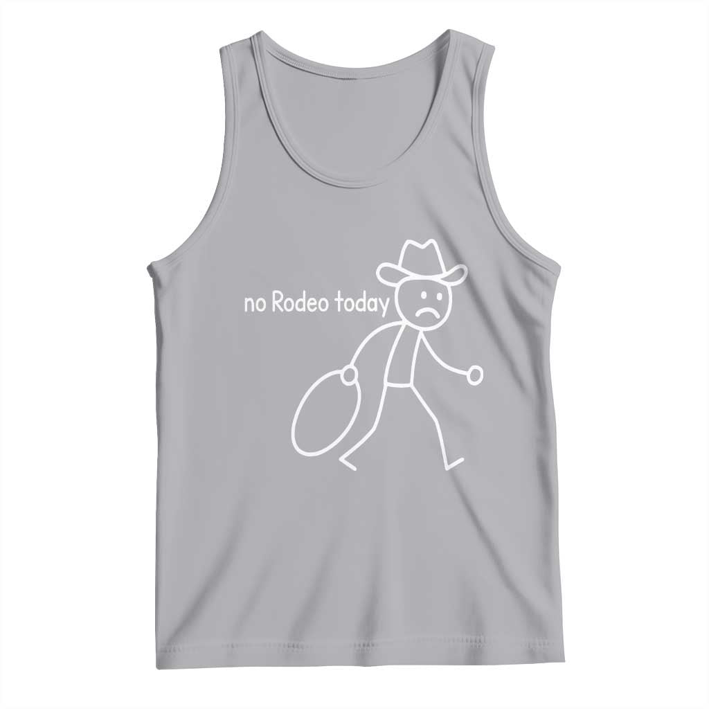 No Rodeo Today Sad Cowboy Stick Figure Meme Tank Top Funny Yeehaw Depression TS02 Athletic Heather Print Your Wear