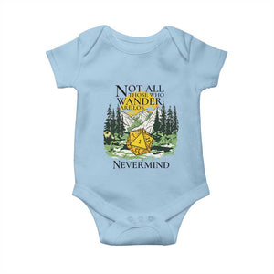Not All Those Who Wander Are Lost RPG Gamers Baby Onesie Funny Dice Nevermind Adventurers TS02 Light Blue Print Your Wear
