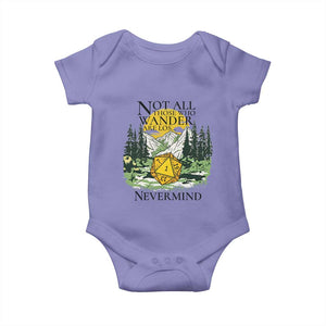 Not All Those Who Wander Are Lost RPG Gamers Baby Onesie Funny Dice Nevermind Adventurers TS02 Violet Print Your Wear