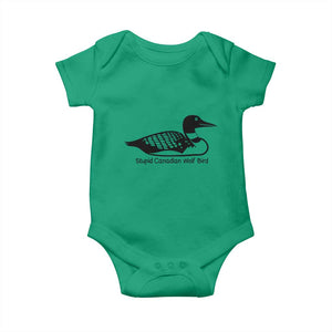 Stupid Canadian Wolf Bird Baby Onesie Funny Common Loon Meme Dry Humor TS02 Irish Green Print Your Wear