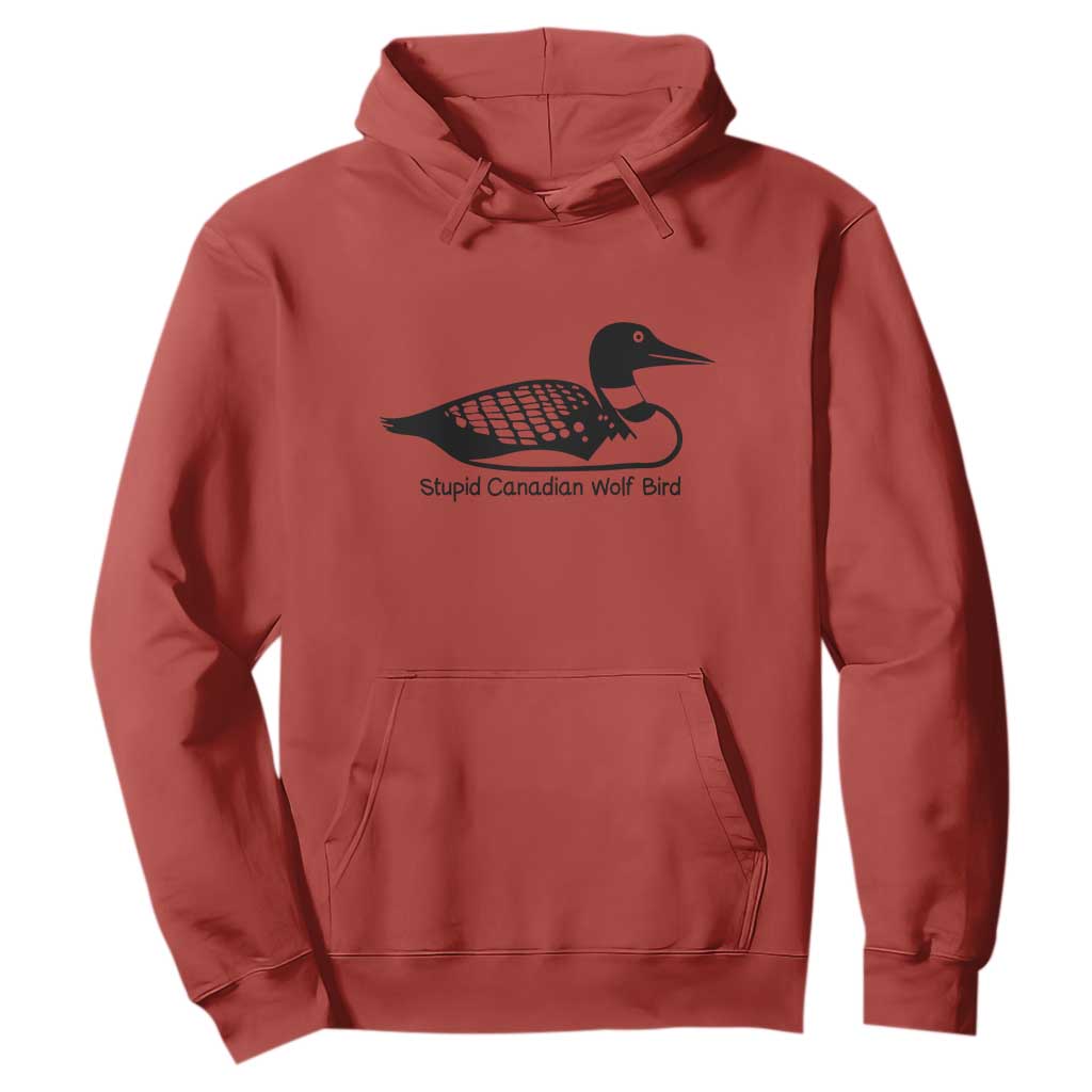 Stupid Canadian Wolf Bird Hoodie Funny Common Loon Meme Dry Humor TS02 Red Print Your Wear