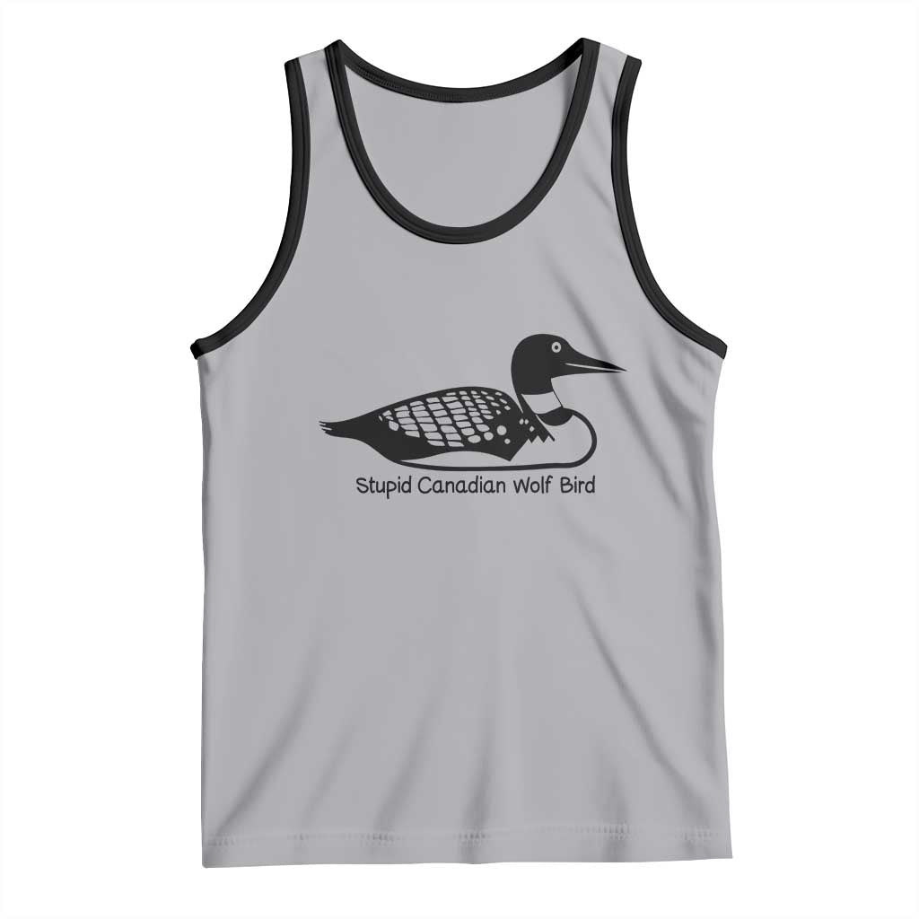 Stupid Canadian Wolf Bird Tank Top Funny Common Loon Meme Dry Humor TS02 Athletic Heather Black Print Your Wear