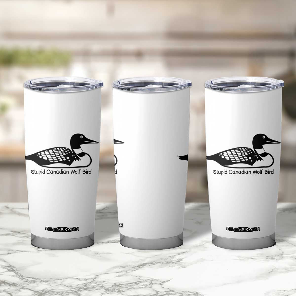 Stupid Canadian Wolf Bird Tumbler Cup Funny Common Loon Meme Dry Humor TS02 Print Your Wear