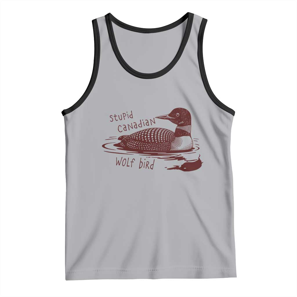 Stupid Canadian Wolf Bird Common Loon Tank Top Funny Absurd Bird Meme Humor TS02 Athletic Heather Black Print Your Wear