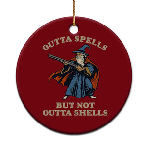 Outta Spells But Not Outta Shells Ceramic Ornament Funny Wizard Fantasy Meme TS02 1pc Red Print Your Wear