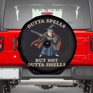 Outta Spells But Not Outta Shells Spare Tire Cover Funny Wizard Fantasy Meme TS02 Black Print Your Wear