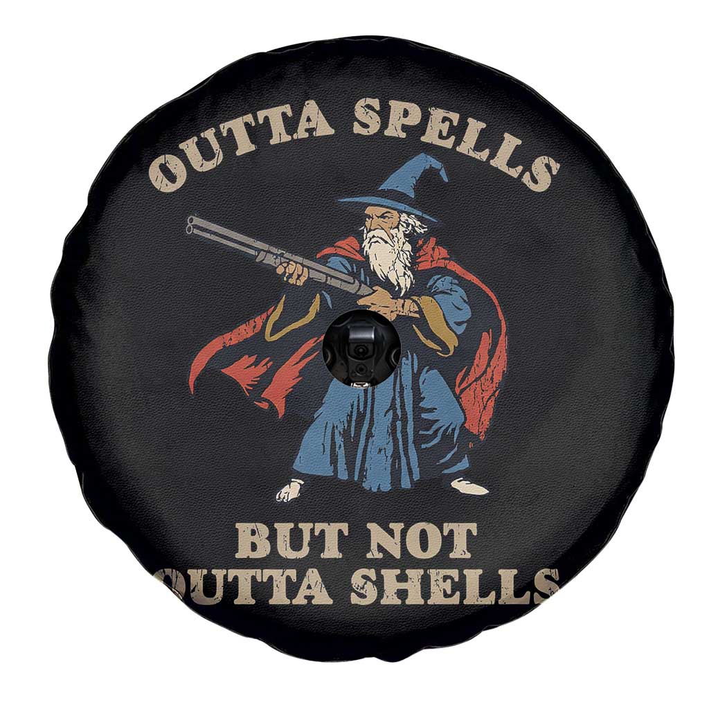 Outta Spells But Not Outta Shells Spare Tire Cover Funny Wizard Fantasy Meme TS02 Print Your Wear
