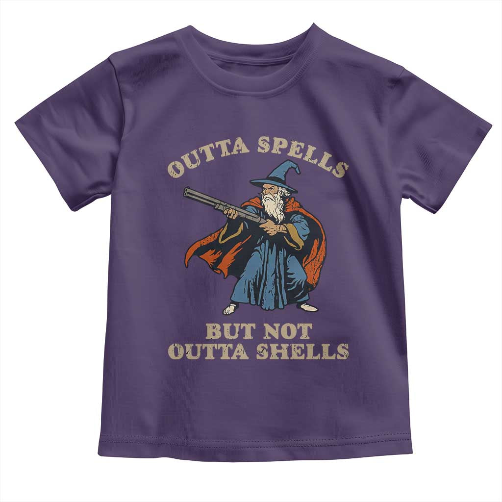 Outta Spells But Not Outta Shells Toddler T Shirt Funny Wizard Fantasy Meme TS02 Purple Print Your Wear