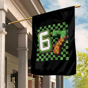 Funny 67 Pixel Style Graphic Garden Flag Viral Six Seven Meme Gamer TS02 Print Your Wear