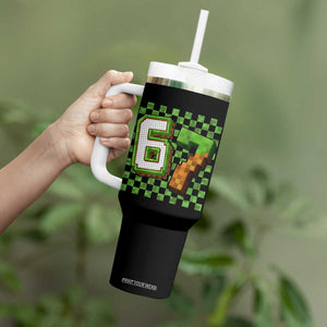 Funny 67 Pixel Style Graphic Tumbler With Handle Viral Six Seven Meme Gamer TS02 Print Your Wear