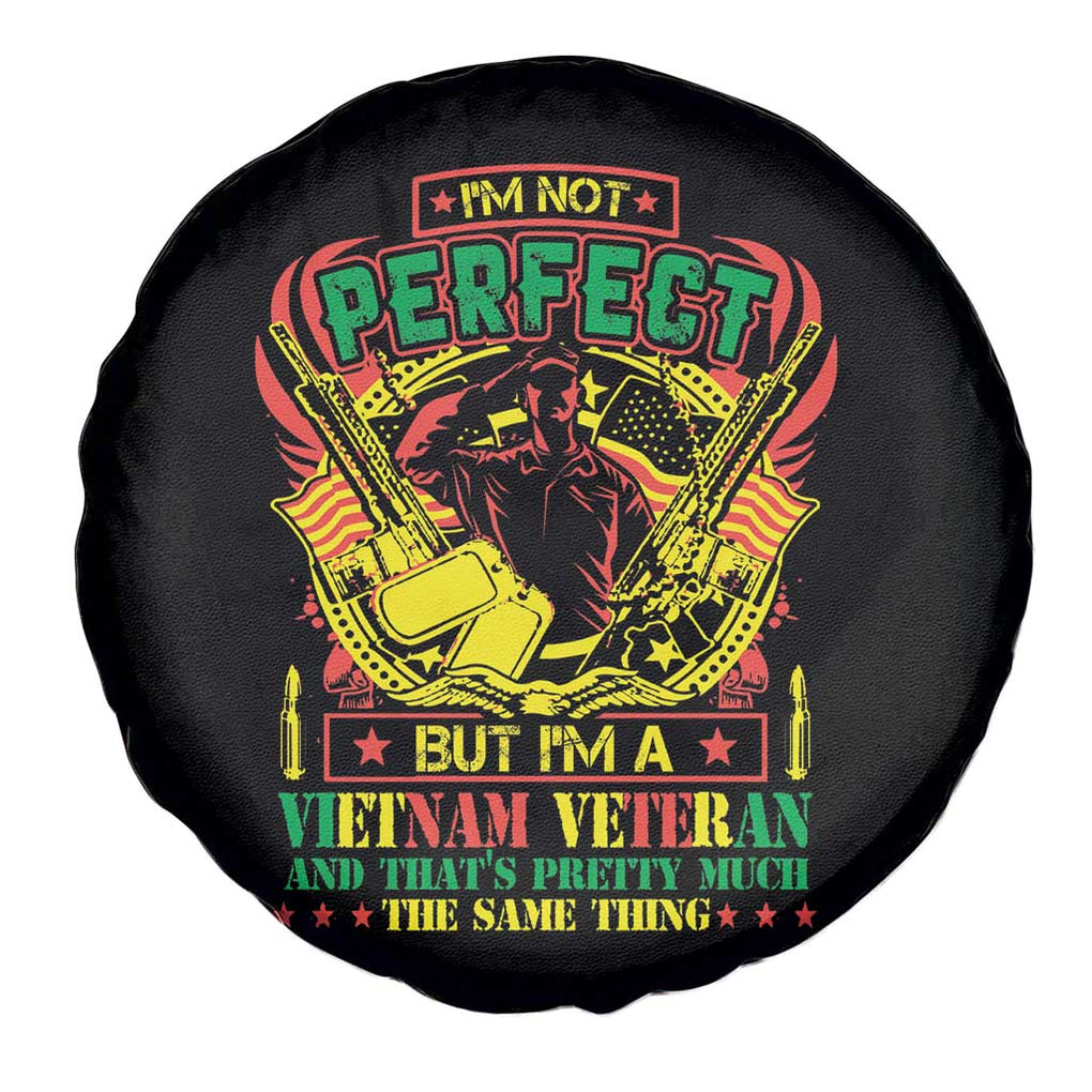 I'm Not Perfect But I'm A Vietnam Veteran Spare Tire Cover Patriotic Heroes TS02 Print Your Wear