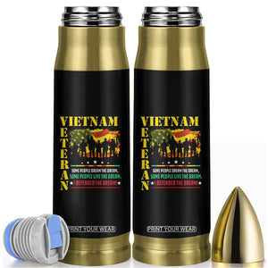 Vietnam Veteran Bullet Tumbler Patriots Defended The Dream American Flag TS02 Black Print Your Wear