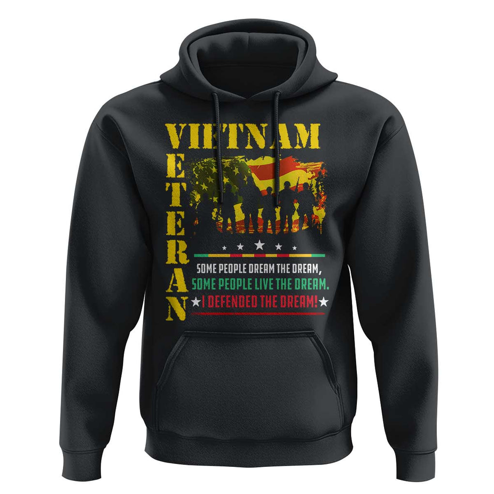 Vietnam Veteran Hoodie Patriots Defended The Dream American Flag TS02 Black Print Your Wear