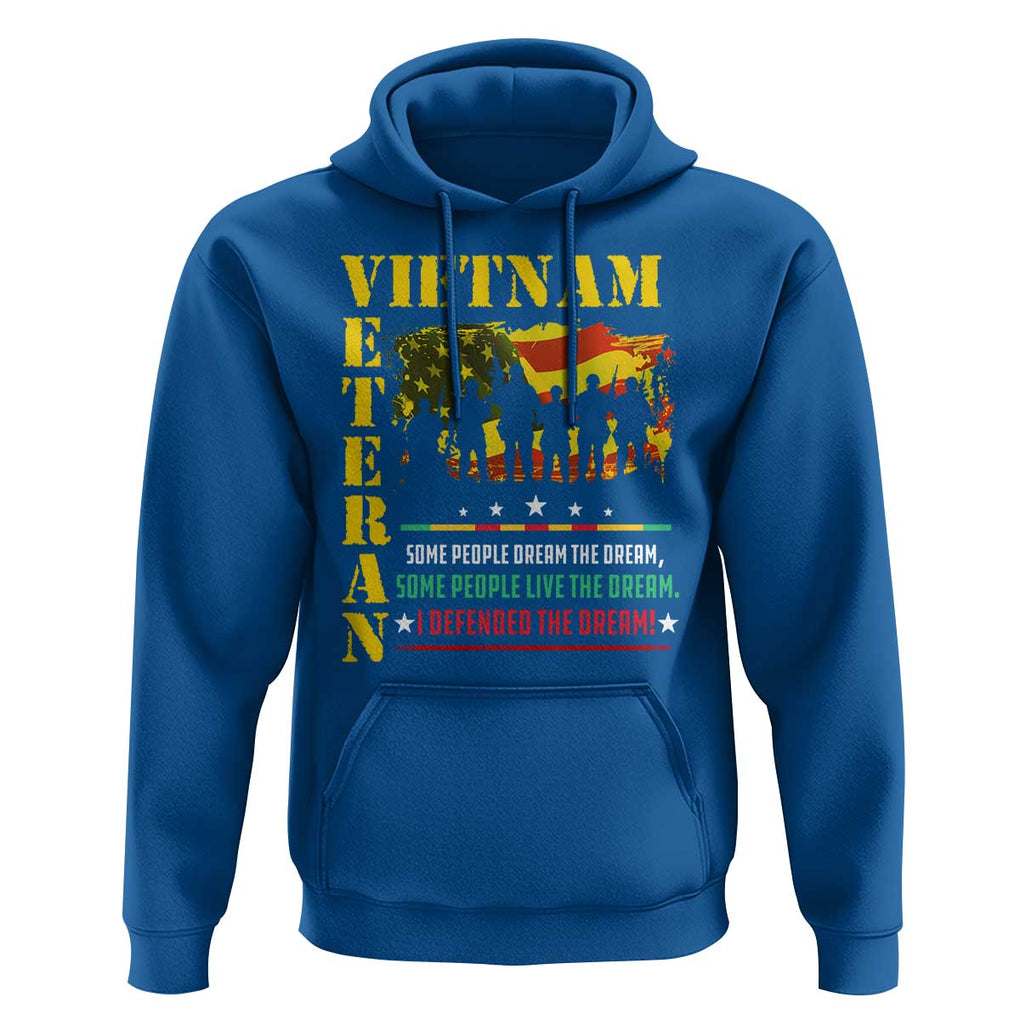 Vietnam Veteran Hoodie Patriots Defended The Dream American Flag TS02 Royal Blue Print Your Wear
