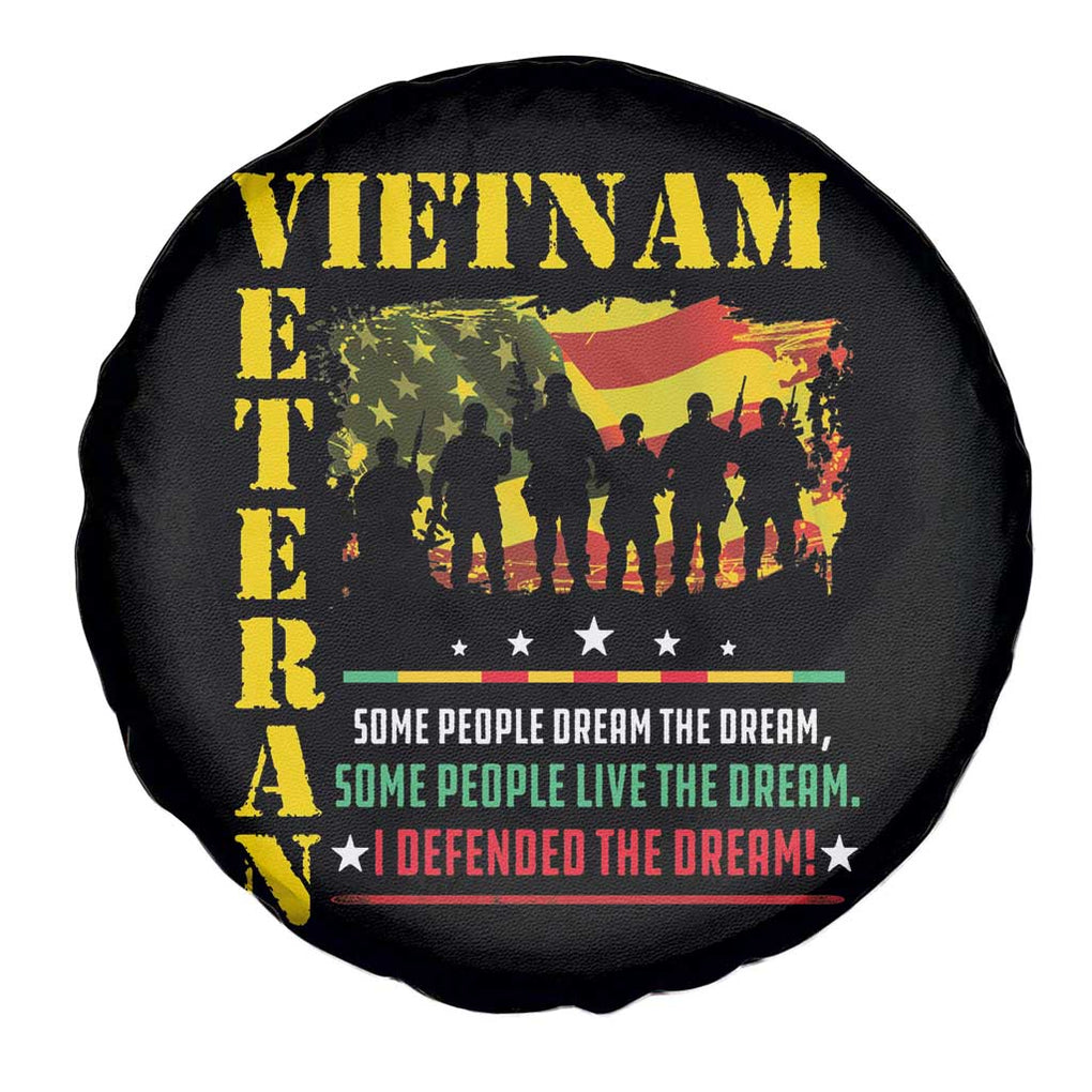 Vietnam Veteran Spare Tire Cover Patriots Defended The Dream American Flag TS02 Print Your Wear