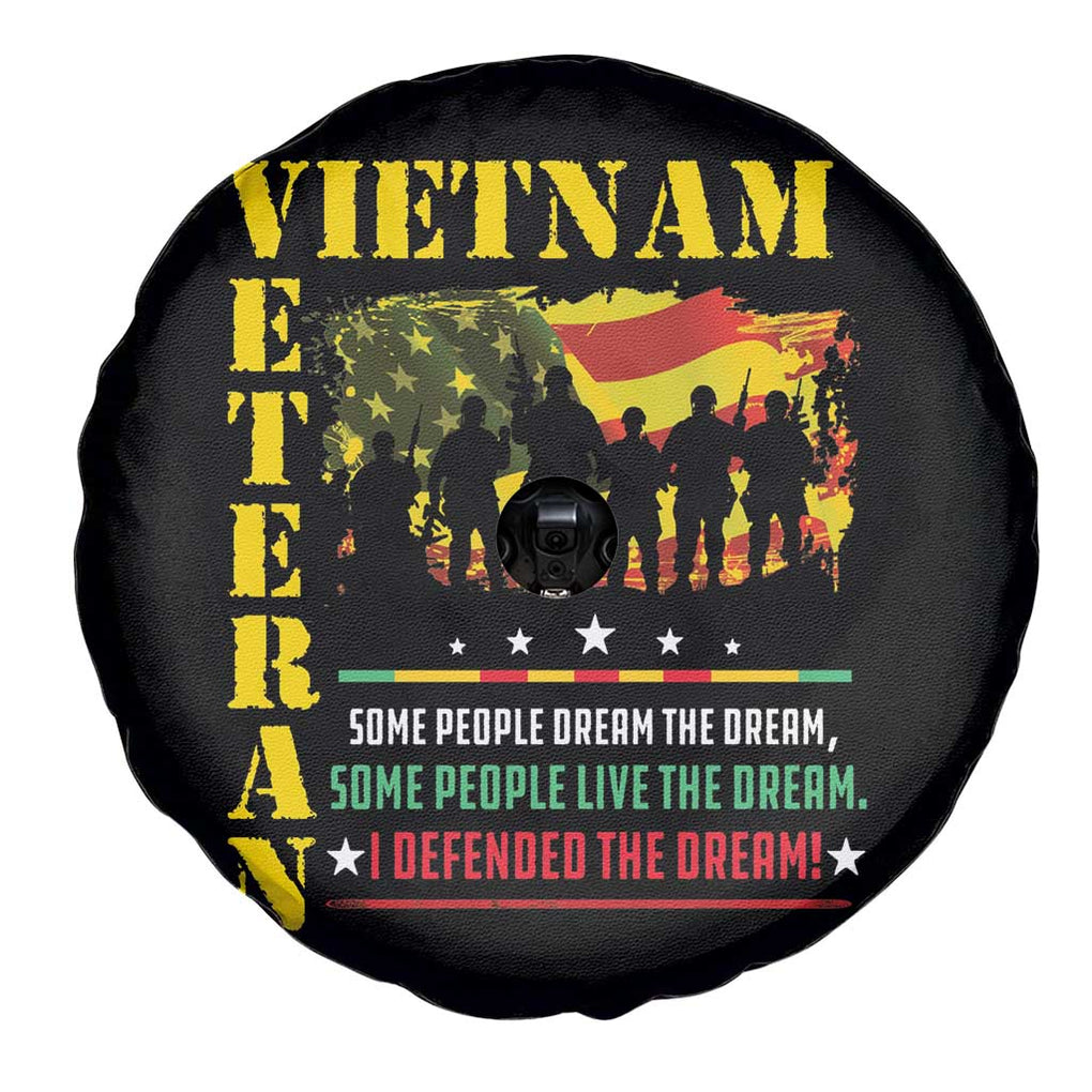 Vietnam Veteran Spare Tire Cover Patriots Defended The Dream American Flag TS02 Print Your Wear