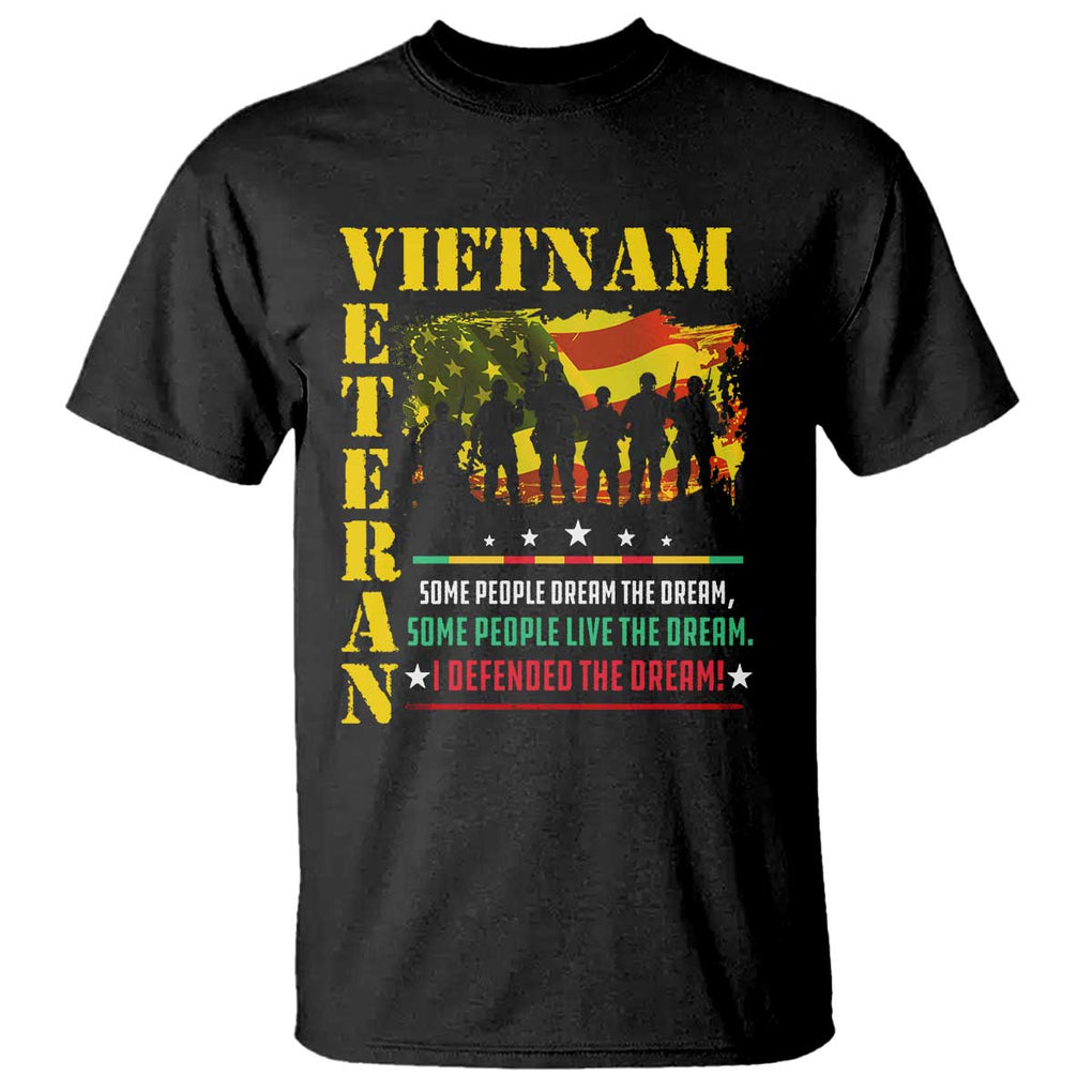 Vietnam Veteran T Shirt Patriots Defended The Dream American Flag TS02 Black Print Your Wear