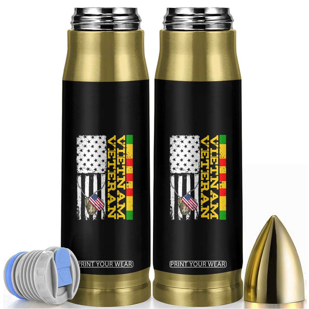 Vietnam Veteran Bullet Tumbler Honor Patriotic Soldier American Flag TS02 Black Print Your Wear