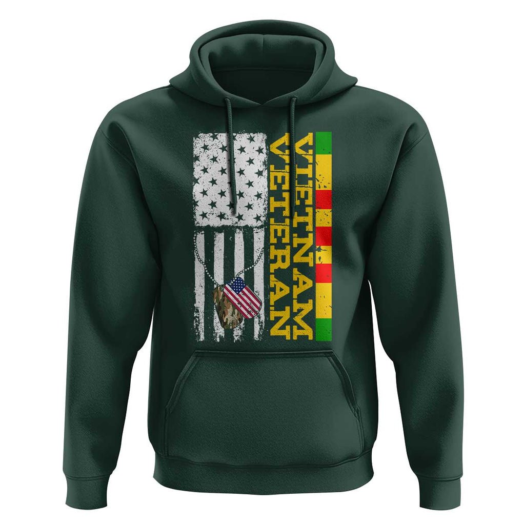 Vietnam Veteran Hoodie Honor Patriotic Soldier American Flag TS02 Dark Forest Green Print Your Wear