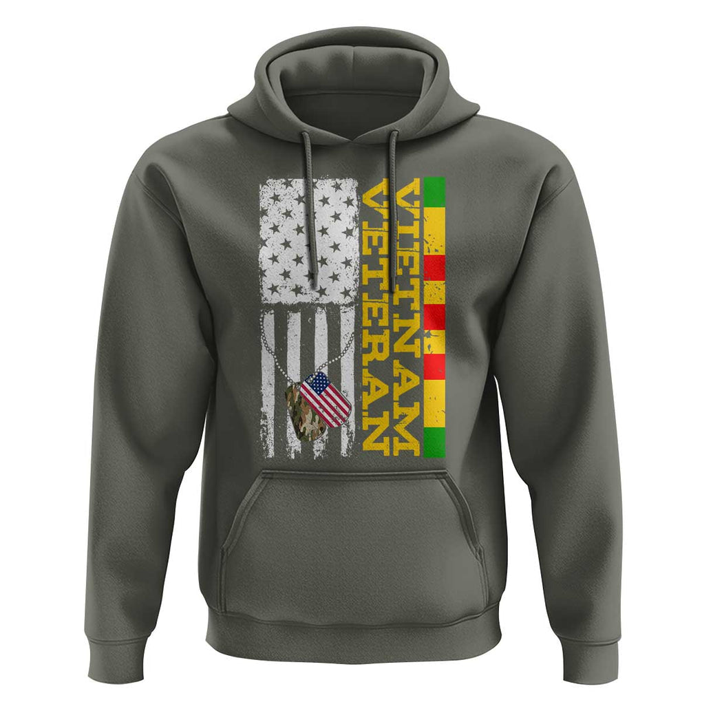 Vietnam Veteran Hoodie Honor Patriotic Soldier American Flag TS02 Military Green Print Your Wear