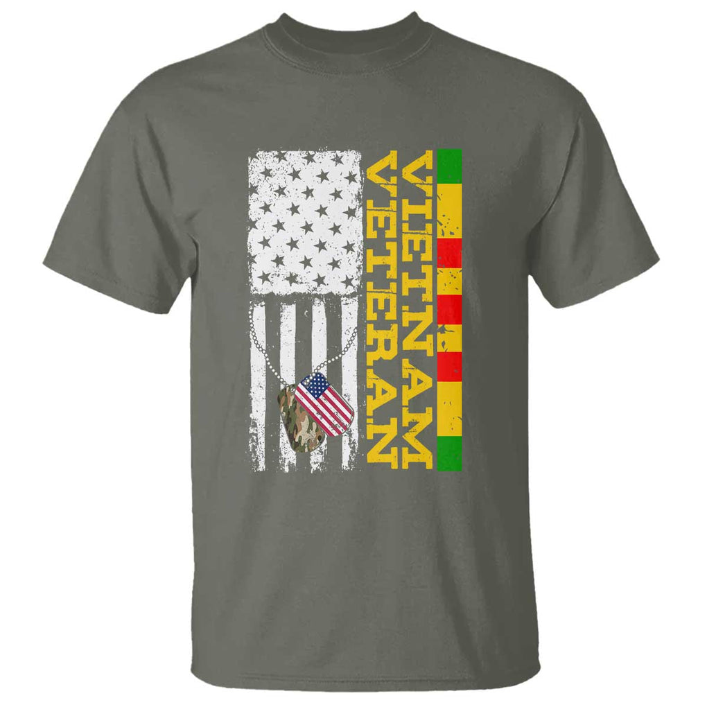 Vietnam Veteran T Shirt Honor Patriotic Soldier American Flag TS02 Military Green Print Your Wear