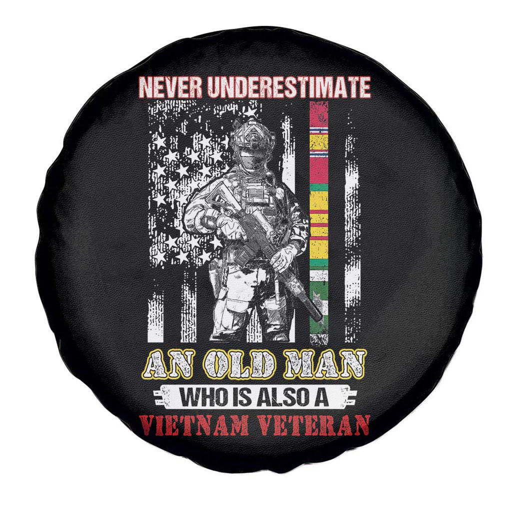 Vietnam Veteran Spare Tire Cover Never Underestimate An Old Man American Flag TS02 Print Your Wear