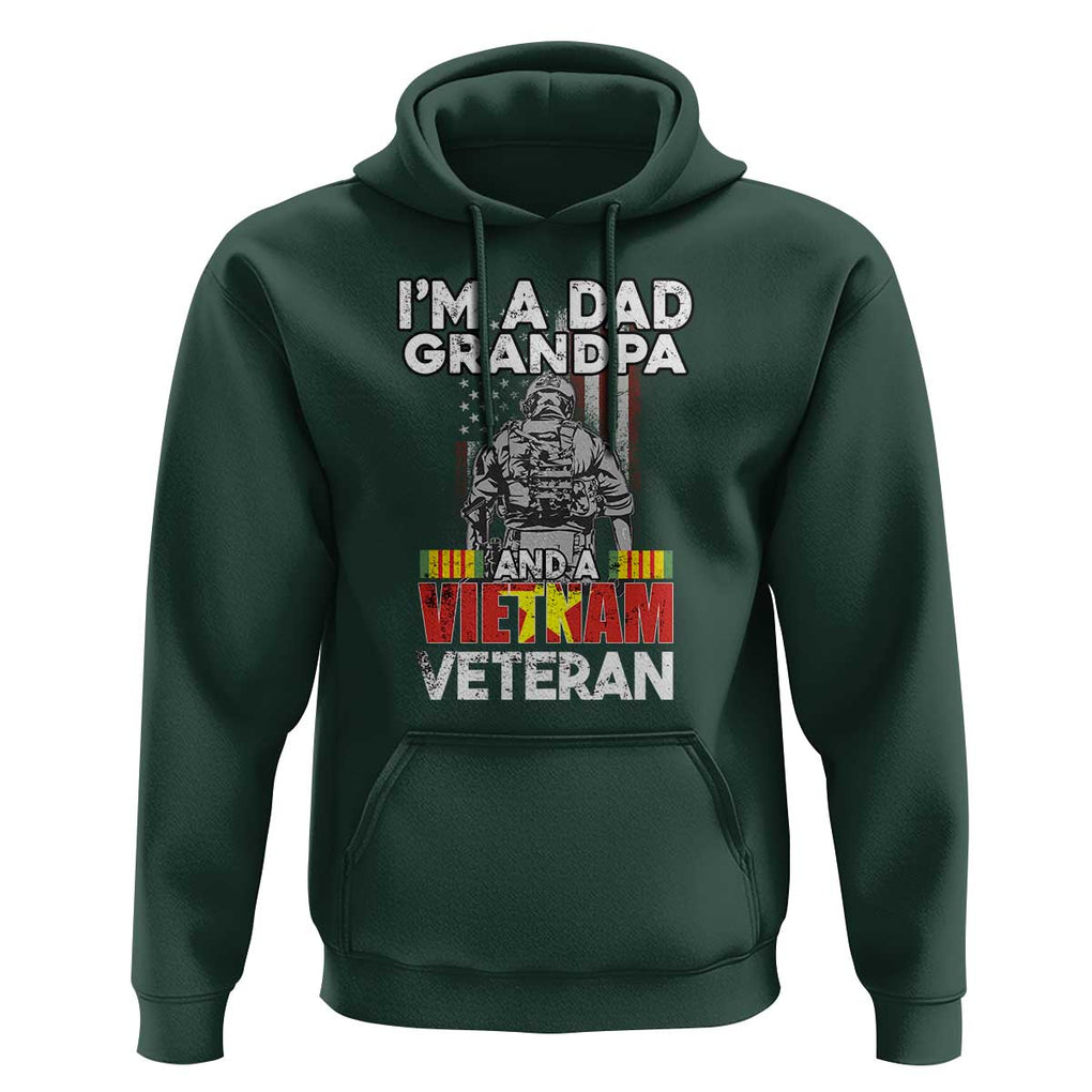 I'm A Dad A Grandpa And A Vietnam Veteran Hoodie Patriotic Father TS02 Dark Forest Green Print Your Wear