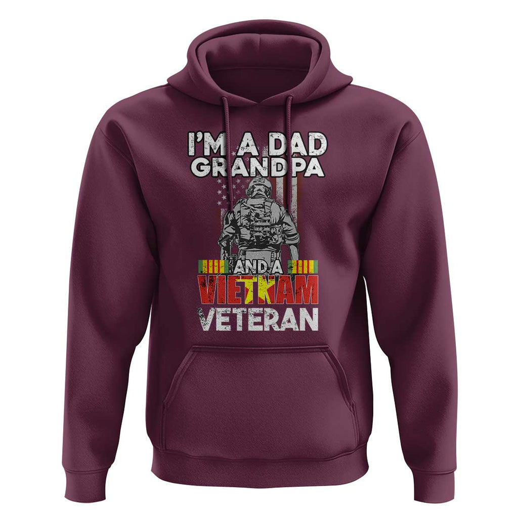 I'm A Dad A Grandpa And A Vietnam Veteran Hoodie Patriotic Father TS02 Maroon Print Your Wear