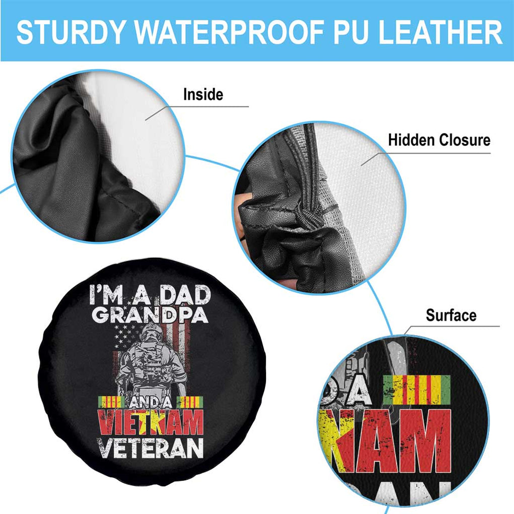 I'm A Dad A Grandpa And A Vietnam Veteran Spare Tire Cover Patriotic Father TS02 Print Your Wear