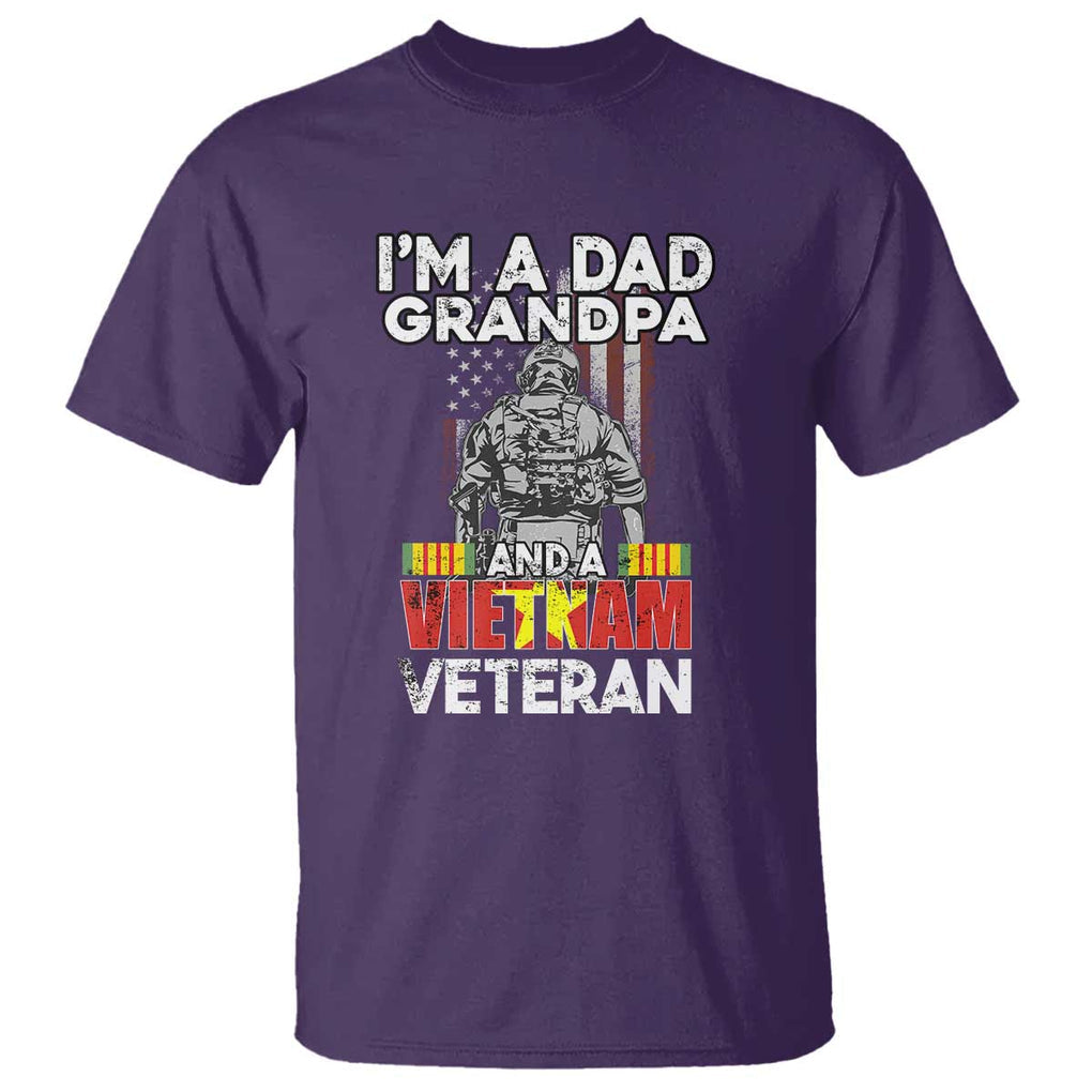 I'm A Dad A Grandpa And A Vietnam Veteran T Shirt Patriotic Father TS02 Purple Print Your Wear
