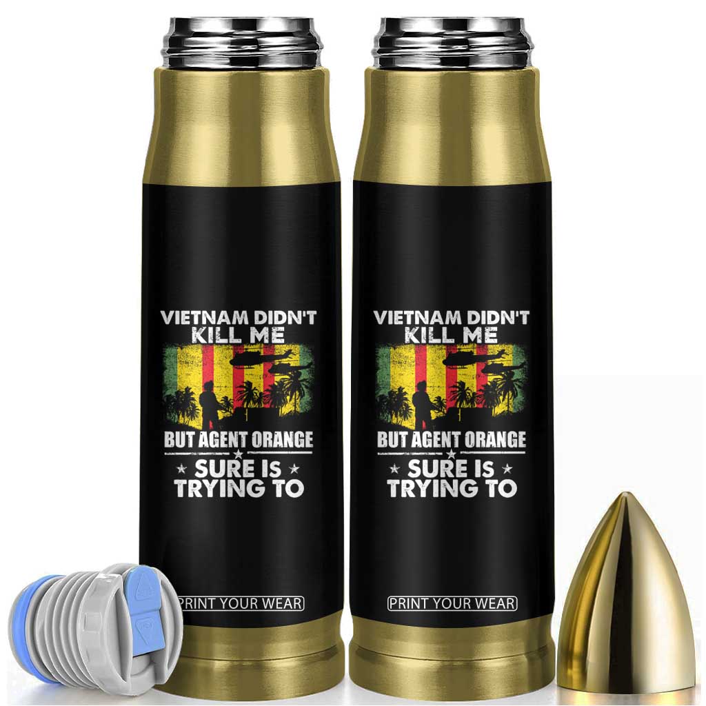 Vietnam Veteran Bullet Tumbler Orange Agent Victims Retired Soldiers TS02 Black Print Your Wear