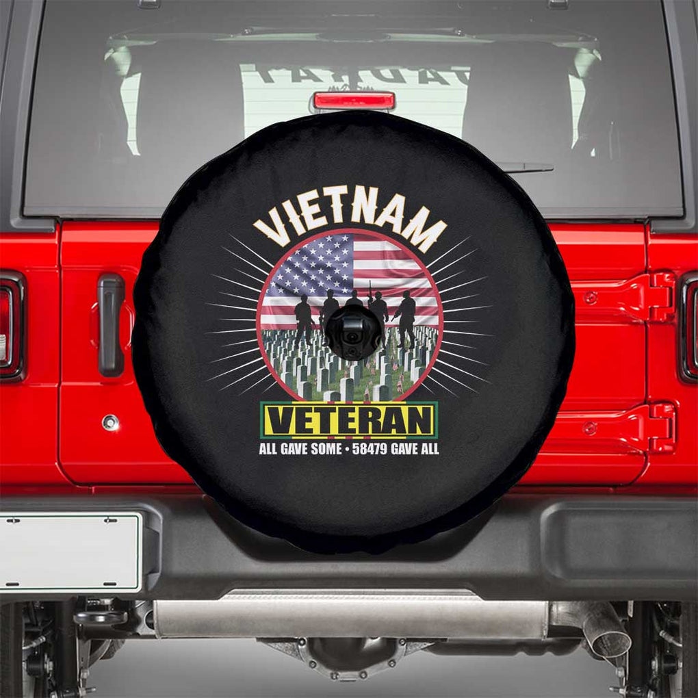 Vietnam Veteran Spare Tire Cover All Gave Some 58,479 Gave All Patriotic TS02 Black Print Your Wear