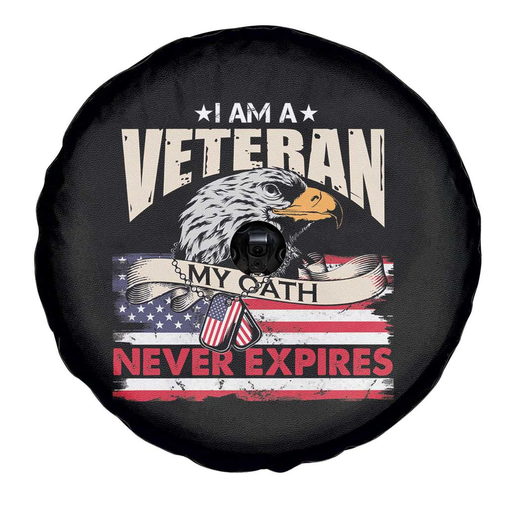 I Am A Veteran Spare Tire Cover My Oath Never Expires Patriotic American Flag TS02 Print Your Wear