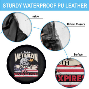 I Am A Veteran Spare Tire Cover My Oath Never Expires Patriotic American Flag TS02 Print Your Wear