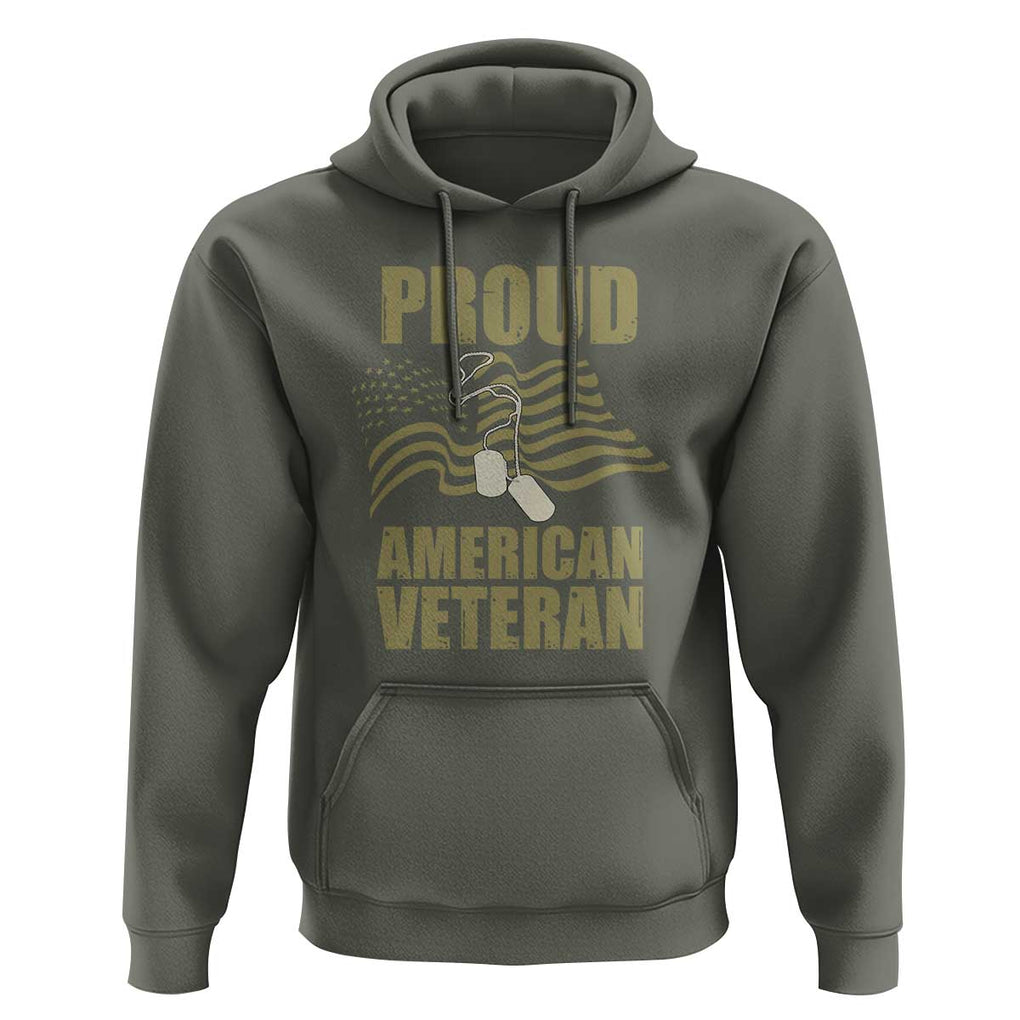 Proud American Veterans Hoodie Patriotic Soldiers Military US Flag Pride TS02 Military Green Print Your Wear