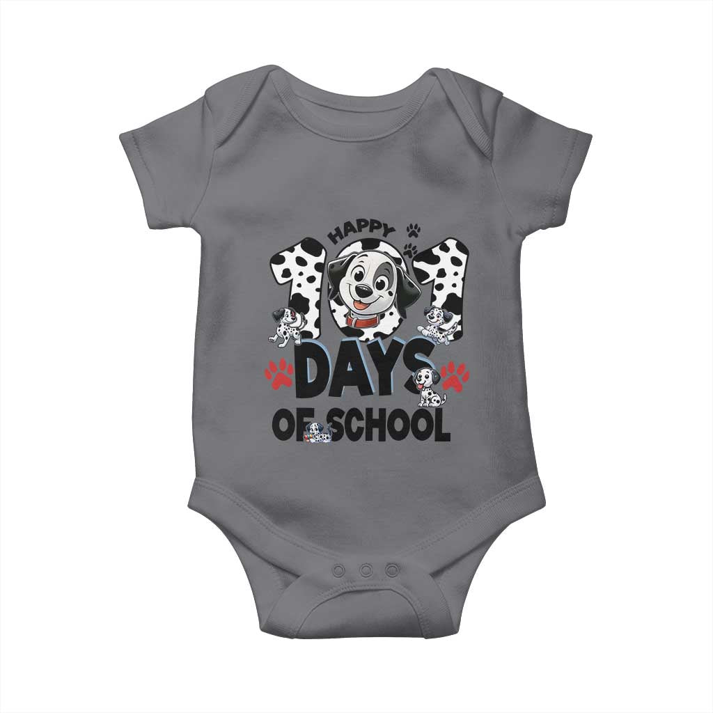 101 Days Of School Dalmatian Dogs Baby Onesie Happy 101th Day TS02 Charcoal Print Your Wear