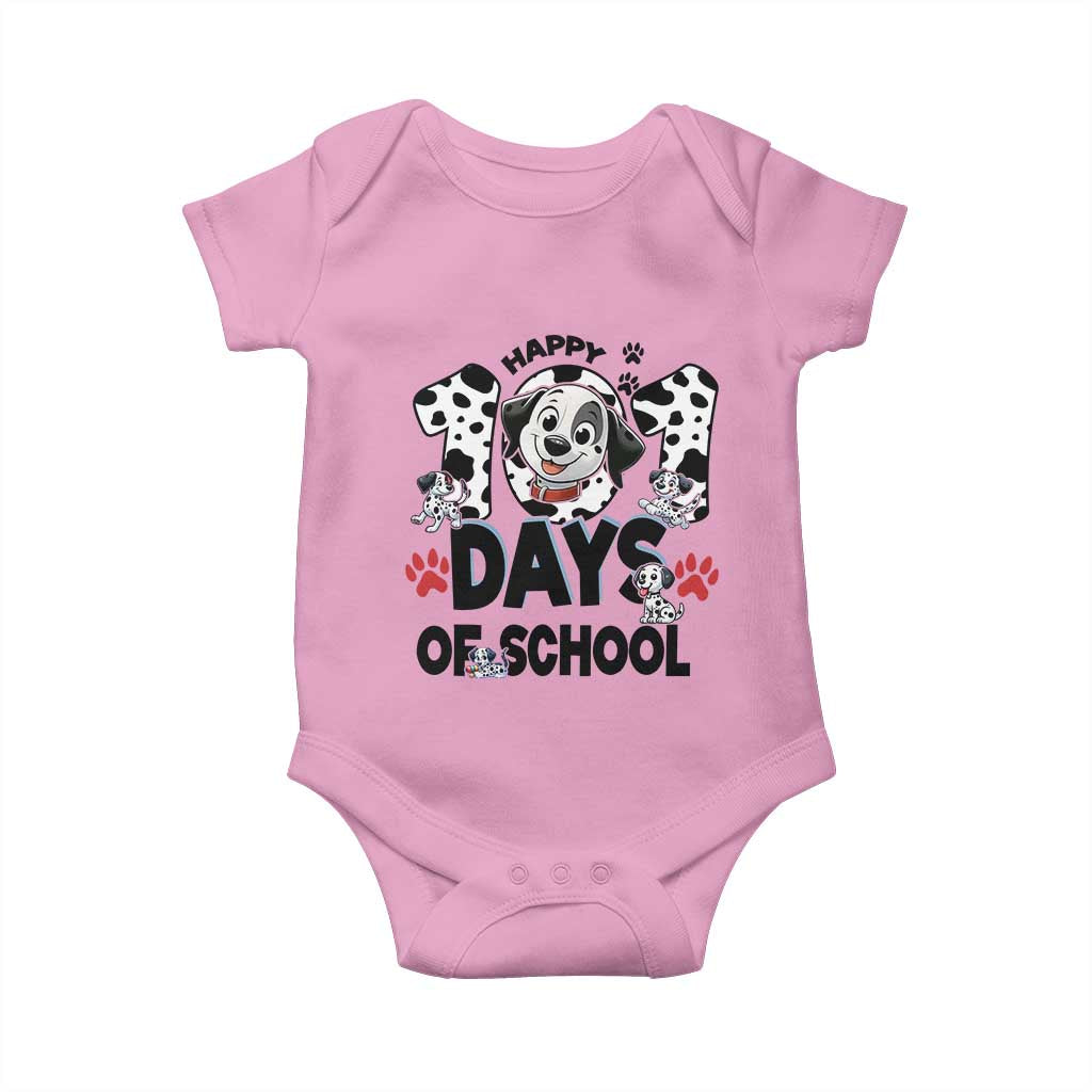 101 Days Of School Dalmatian Dogs Baby Onesie Happy 101th Day TS02 Light Pink Print Your Wear
